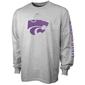 Nike Kansas State Wildcats Ash Youth Classic Logo Long Sleeve T-shirt