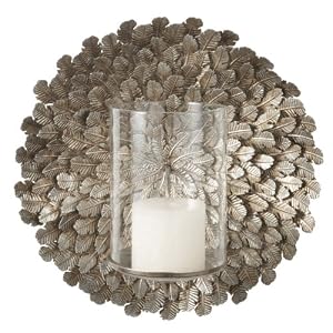 Lazy Susan Metal Feather Wall Mirror Hurricane