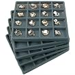 5 Gray 16 Slot 1/2 Size Jewelry Display Tray Inserts New