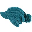 Winter Cable Knit Slouchy Visor Jeep Beanie Visor Teal