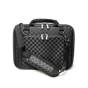 Asus Eee PC1008HA Netbook Carrying CaseCrown Premium Double Memory Foam Thin Case With Shoulder Strap (Checkered w/Pocket)