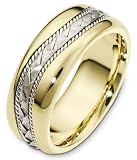 8mm cable wedding band ring (Platinum)