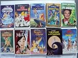 Disney 10 Pack VHS Movies, Walt Disney: Cinderella, 101 Dalmatians, Lion King (The Masterpiece) , Peter Pan (Fully Restored / Limited Edition), Flubber, Bambi (Fully Restored / Limited Edition), Mulan Masterpiece, Beauty and the Beast, the Nightmare Before Christmas, 101 Dalmatians 2