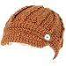Hand Knit Chunky Cable Skull Visor Beanie Hat Cap Camel