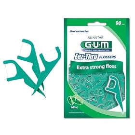 GUM EEZ-THRU FLOSSERS MINT 90CT