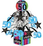Creative Converting Party Decoration Metallic Foil Cascading Centerpiece, Milestone Celebrations 50th