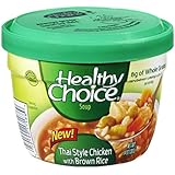 Healthy Choice, Microwave Soup Bowl, Thai Style Chicken with Brown Rice, 14oz Bowl (Pack of 6)