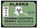 Alaska Zombie Hunting Permit 2012 (Bumper Sticker)