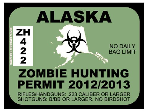 Alaska Zombie Hunting Permit 2012 (Bumper Sticker)