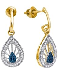 10KT Yellow Gold 0.25CT-Diamond Fashion Earring