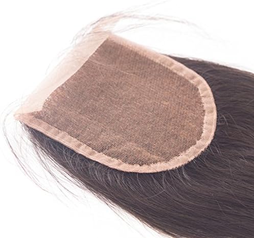 Tom HAIRWORKS®10" Silky Straight 3.5*4" Lace Free Part 100% Remy Indian Human Hair Top Closure Hair Piece
