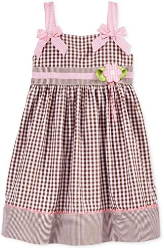 Blueberi Boulevard Little Girls Gingham Dress Size 6X Brown and Pink