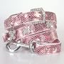 "The Wild Thing" 192 Swarovski crystals jewelled Python Skin Pattern Dog Collar and Leash Set - Pink / Small