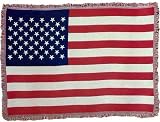 American Flag Woven Jacquard Throw Blanket Afghan
