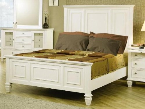 Miami Shores White King Panel Bed - Coaster 201301KE