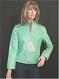 4608g# Lederjacke Lamm Nappa Leder Vintage Look mint grün Gr.42 Motorradjacke