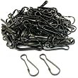 100 Snap Hook Clips Lanyard ID Badge Parts Black 1 5/8"