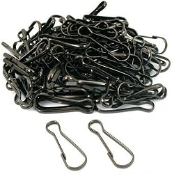 100 Snap Hook Clips Lanyard ID Badge Parts Black 1 5/8"