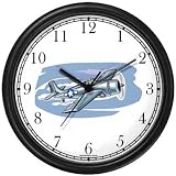F4F Wildcat Airplane or Air Plane Wall Clock by WatchBuddy Timepieces (White Frame)