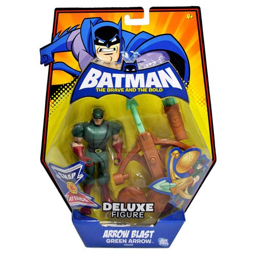  Batman Year 2009 "The Brave and The Bold" Series Deluxe 5 Inch Tall Snap and Attack ActionFigure - Arrow Blast GREEN ARROW with Crossbow that Transform to Balista and 1 Arrow Missile