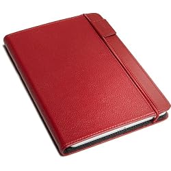 Amazon Kindle Burgundy Red Leather Cover w/ Strap (Fits 6" Display, Latest Generation Kindle)