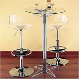 Lumisource DT-BAR TABLE Chrome with Glass Stella Bar Table