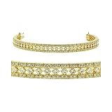 Diamond Bracelet - Vintage Style Tennis Bracelet in 18k Yellow Gold
