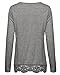 ZANZEA Women Casual Crochet Lace Patchwork Irregular Solid Color T-Shirts Tops Blouse