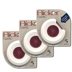 Flicker Classic Disposable Round Razor Handle - 5 blades (3 Pack)