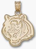 Cincinnati Bengals Bengals Head 9/16 Charm - 14KT Gold Jewelry