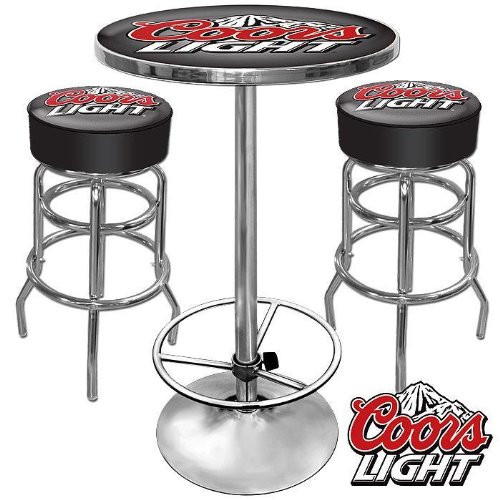 Ultimate Coors Light Gameroom Combo - 2 Bar Stools and Table