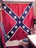 Confederate Flag Fabric Shower Curtain Rebel Dixie