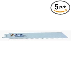 LENOX 20580-810R 8" 10TPI Wood & Metal Cutting Reciprocating Saw Blade - 5 Pack