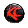 KC HiLiTES 5110 Black Vinyl 6" Round Light Cover with Red KC Logo - Set of 2