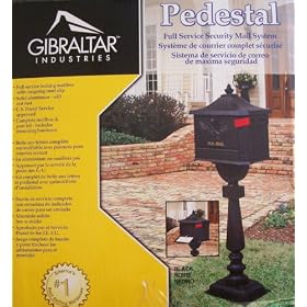 Pedestal Full Service Security Mail System / Black / Solid Aluminum Will Not Rust / U.S. Postal Service Approved