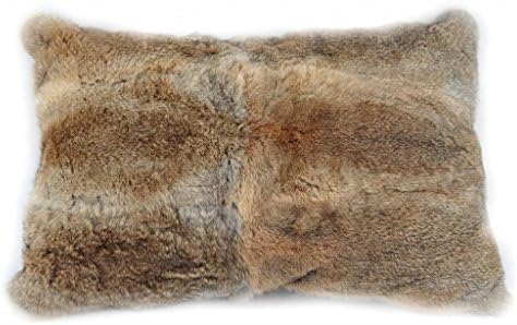 CX FUR Real Rabbit Fur Cushion Cover Fur Pillow Cover Natural Brown