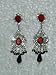 Designer Dazzling Maroon Beads Cubic Zircon Earrings