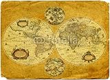 Wallmonkeys Peel and Stick Wall Decals - Old Paper World Map. - Removable Graphic