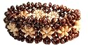 Natural Wood Brown and White Stars Bracelet