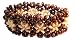 Natural Wood Brown and White Stars Bracelet