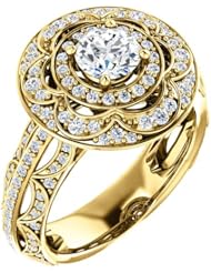 10K Yellow Gold Round Cut Diamond Ring -- LIFETIME WARRANTY