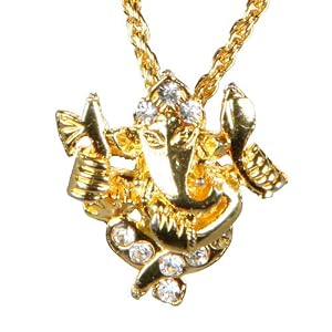 Yellow Metal Ganesh Pendant