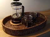 LARGE RATTAN OVAL TRAY