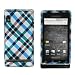BLUE WITH BROWN PLAID CROSS CHECKER SNAP ON HARD SKIN FACEPLATE PHONE SHIELD COVER CA...