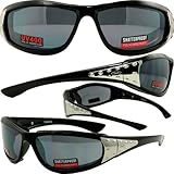 Viva Motorcycle Riding Padded Glasses Fits Small Faces Women Metal Side Accented Sunglasses, Motorcycle ATV Sports Eyewear