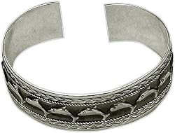Link Bracelet Silver Multi Gemstone India Jewelry Dia 2.1 inches (brclt283b)
