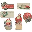 Cavallini Holiday Die Cut Glitter Tags in Keepsake Tin