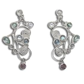 Sterling Silver Moonstone, Rainbow Moonstone, Faceted and Cabochon Sky Blue... by Amazon.com Collection