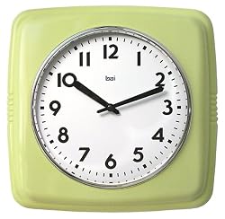 Bai Square Retro Wall Clock, Chartreuse