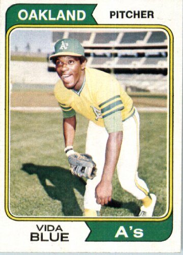 1974 Topps #290 Vida Blue Oakland Athletics Baseball Card In A Protective Screwdown Case